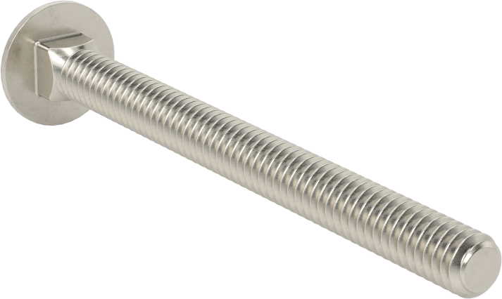 18-8 Paslanmaz Çelik Kare Boyunlu Taşıma Cıvatası, 1/4"-20 Diş Boyutu, 3" Uzunluk