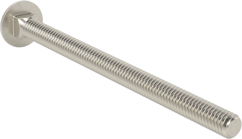 18-8 Paslanmaz Çelik Kare Boyunlu Taşıma Cıvatası, 1/4"-20 Diş Boyutu, 4" Uzunluk