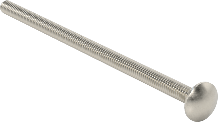 18-8 Paslanmaz Çelik Kare Boyunlu Taşıma Cıvatası, 1/4"-20 Diş Boyutu, 5-1/2" Uzunluk