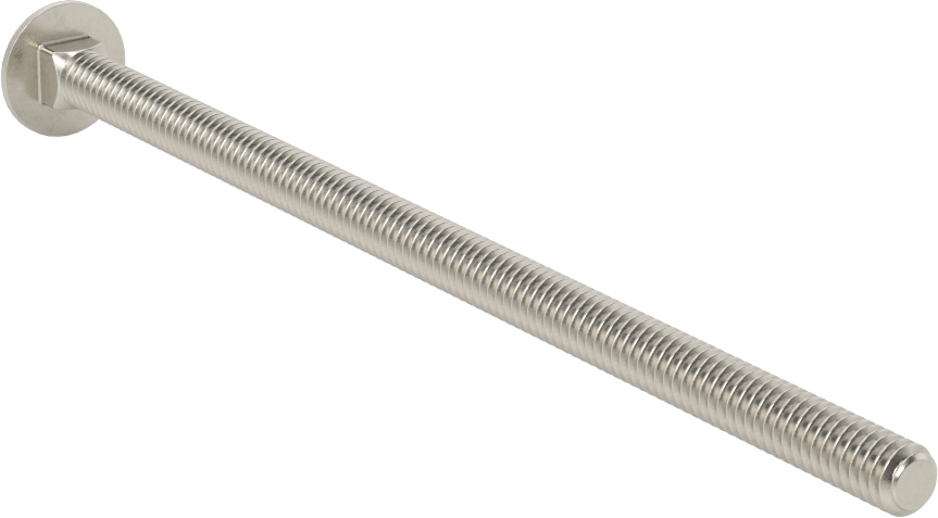 18-8 Paslanmaz Çelik Kare Boyunlu Taşıma Cıvatası, 1/4"-20 Diş Boyutu, 5-1/2" Uzunluk