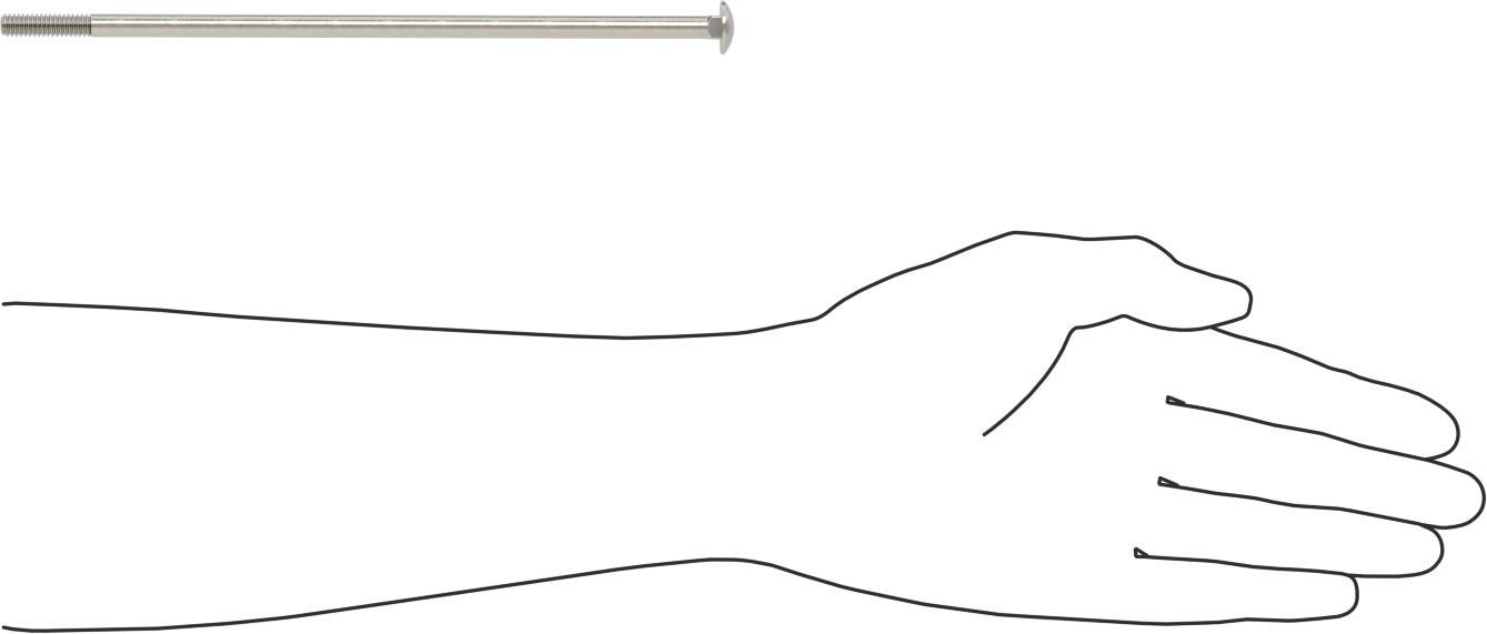 18-8 Paslanmaz Çelik Kare Boyunlu Taşıma Cıvatası, 1/4"-20 Diş Boyutu, 8" Uzunluk