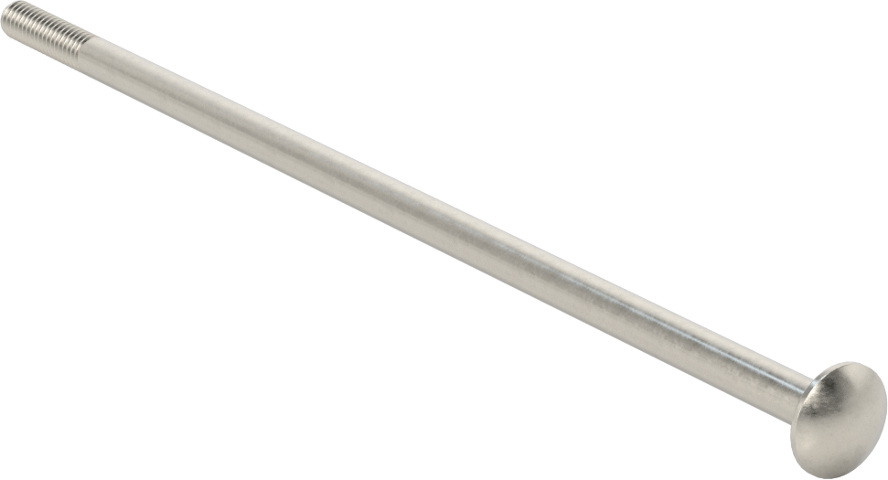 18-8 Paslanmaz Çelik Kare Boyunlu Taşıma Cıvatası, 1/4"-20 Diş Boyutu, 8" Uzunluk