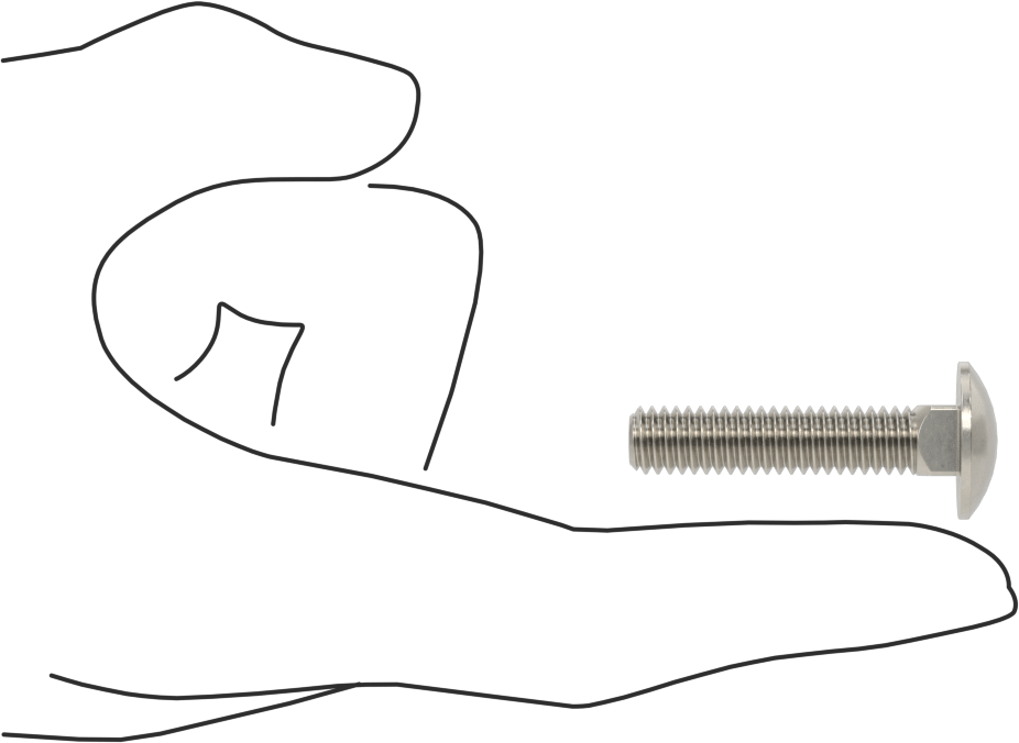 18-8 Paslanmaz Çelik Kare Boyunlu Taşıma Cıvatası, 5/16"-18 Diş Boyutu, 1-1/2" Uzunluk