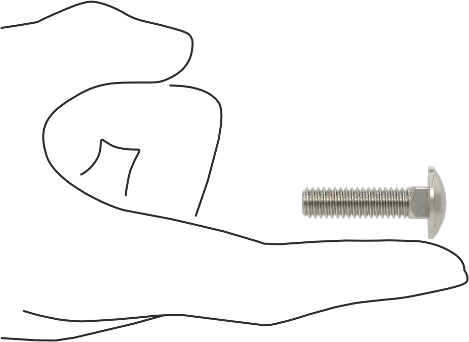 18-8 Paslanmaz Çelik Kare Boyunlu Taşıma Cıvatası, 5/16"-18 Diş Boyutu, 1-1/4" Uzunluk