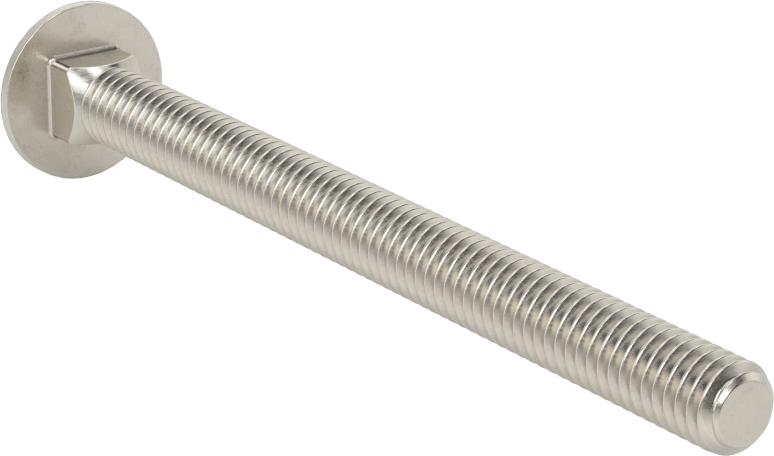 18-8 Paslanmaz Çelik Kare Boyunlu Taşıma Cıvatası, 5/16"-18 Diş Boyutu, 4" Uzunluk
