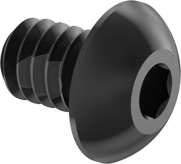 Diş Kilitli Düğme Başlı Altıgen Tahrikli Vidalar, Alaşımlı Çelik, 2-56 Diş, 1/8" Uzunluk