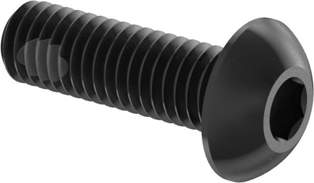 Diş Kilitli Düğme Başlı Altıgen Tahrikli Vidalar, Alaşımlı Çelik, 10-32 Diş, 5/8" Uzunluk