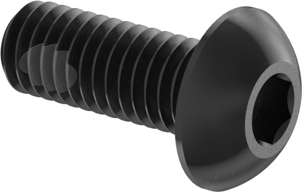 Diş Kilitli Düğme Başlı Altıgen Tahrikli Vidalar, Alaşımlı Çelik, 10-32 Diş, 1/2" Uzunluk