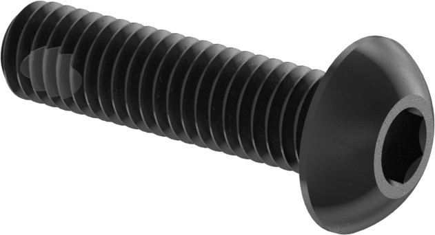 Diş Kilitli Düğme Başlı Altıgen Tahrikli Vidalar, Alaşımlı Çelik, 10-32 Diş, 3/4" Uzunluk