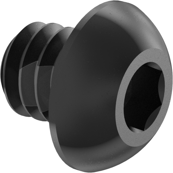 Diş Kilitli Düğme Başlı Altıgen Tahrikli Vidalar, Alaşımlı Çelik, 1/4"-20 Diş, 1/4" Uzunluk