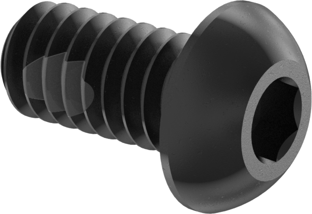 Diş Kilitli Düğme Başlı Altıgen Tahrikli Vidalar, Alaşımlı Çelik, 1/4"-20 Diş, 1/2" Uzunluk