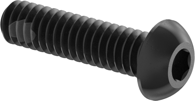 Diş Kilitli Düğme Başlı Altıgen Tahrikli Vidalar, Alaşımlı Çelik, 1/4"-20 Diş, 1" Uzunluk
