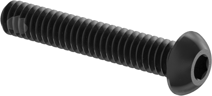 Diş Kilitli Düğme Başlı Altıgen Tahrikli Vidalar, Alaşımlı Çelik, 1/4"-20 Diş, 1-1/2" Uzunluk