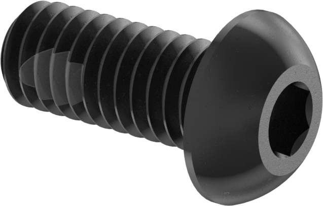 Diş Kilitli Düğme Başlı Altıgen Tahrikli Vidalar, Alaşımlı Çelik, 5/16"-18 Diş, 3/4" Uzunluk