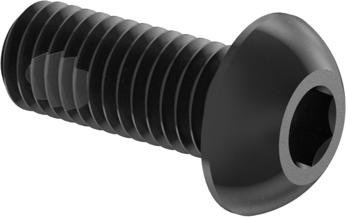Diş Kilitli Düğme Başlı Altıgen Tahrikli Vidalar, Alaşımlı Çelik, 1/2"-13 Diş, 1-1/4" Uzunluk