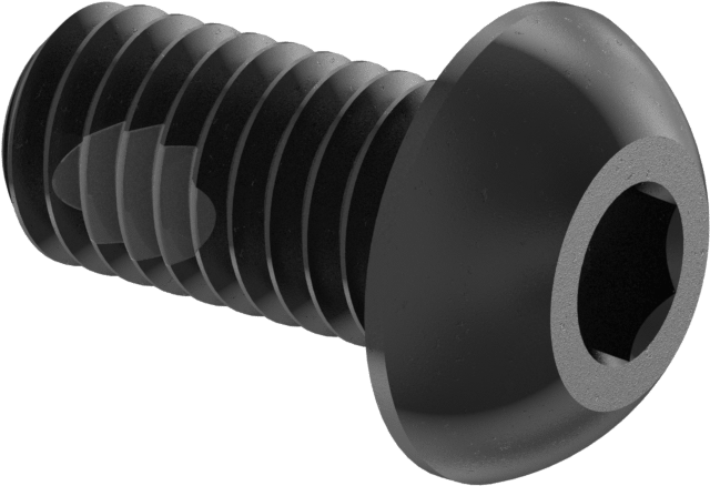 Diş Kilitli Düğme Başlı Altıgen Tahrikli Vidalar, Alaşımlı Çelik, 3/8"-16 Diş, 3/4" Uzunluk