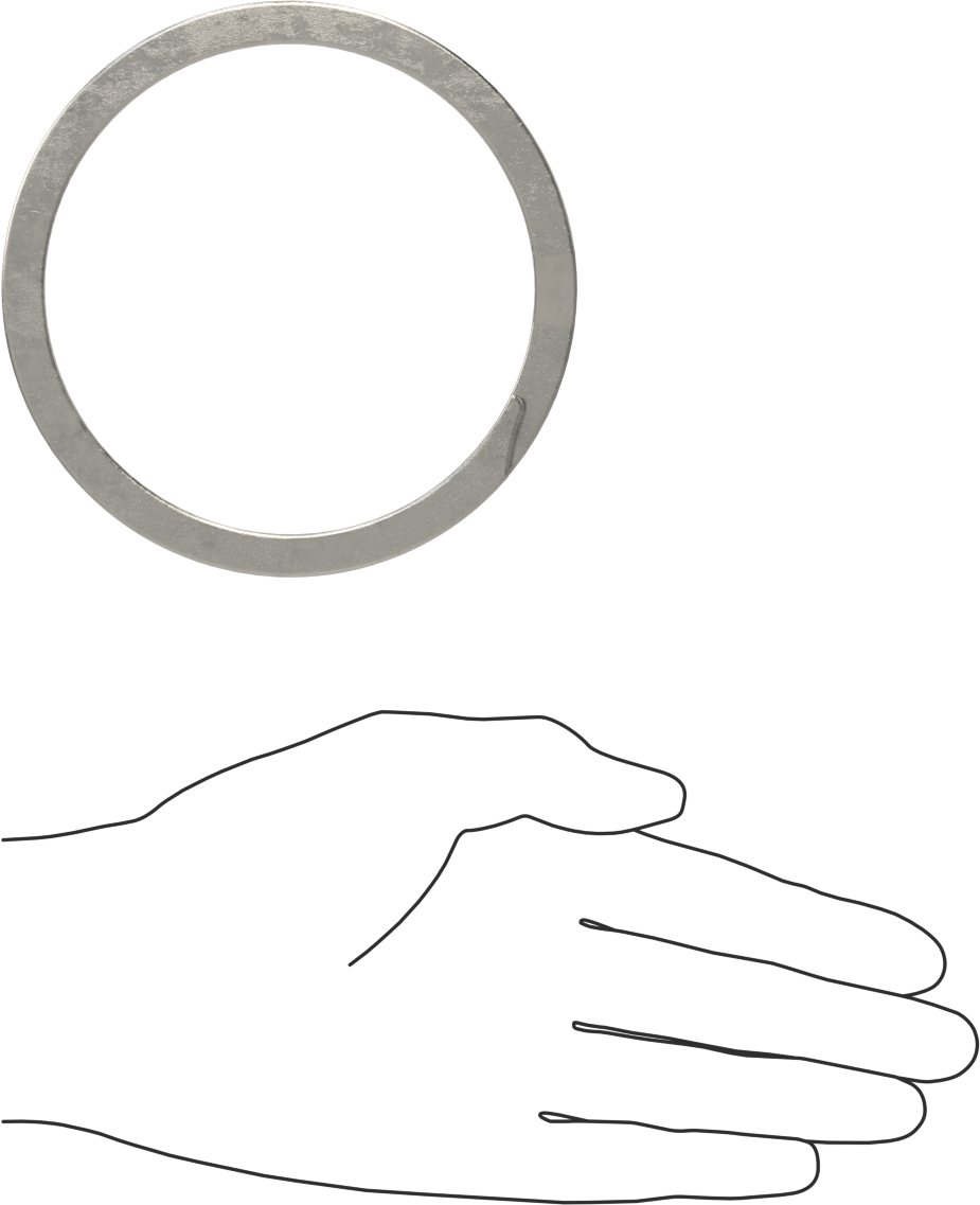Ağır Hizmet Spiral İç Tutma Halkası, 4" İç Çap için, 18-8 Paslanmaz Çelik