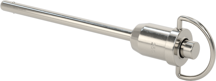 D-Halkalı Düğme Tutamaklı Kilitli Hızlı Açma Pimi, Yüksek Mukavemetli 17-4 PH Paslanmaz Çelik, 3/16" Çap, 2-1/2" Kullanılabilir Uzunluk