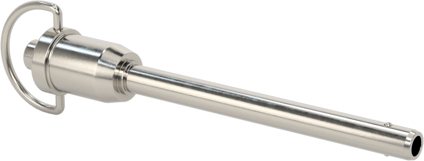 D-Halkalı Düğme Tutamaklı Kilitli Hızlı Açma Pimi, Yüksek Mukavemetli 17-4 PH Paslanmaz Çelik, 1/4" Çap, 2-1/2" Kullanılabilir Uzunluk