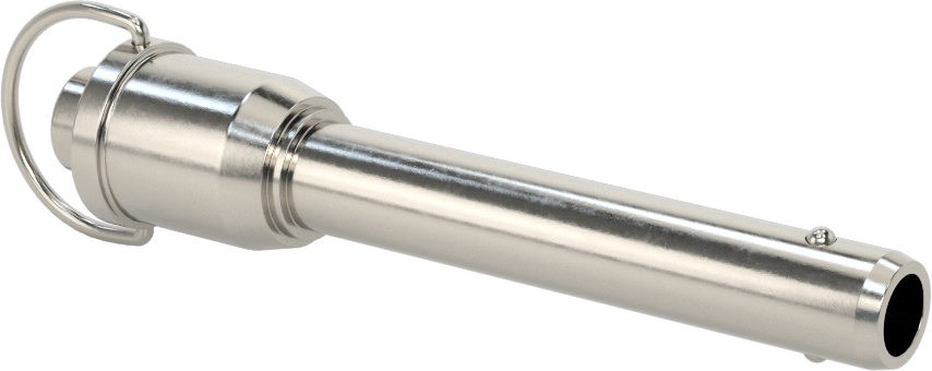 D-Halkalı Düğme Tutamaklı Kilitli Hızlı Açma Pimi, Yüksek Mukavemetli 17-4 PH Paslanmaz Çelik, 1/2" Çap, 2-1/2" Kullanılabilir Uzunluk