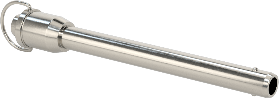 D-Halkalı Düğme Tutamaklı Kilitli Hızlı Açma Pimi, Yüksek Mukavemetli 17-4 PH Paslanmaz Çelik, 1/2" Çap, 4-1/2" Kullanılabilir Uzunluk
