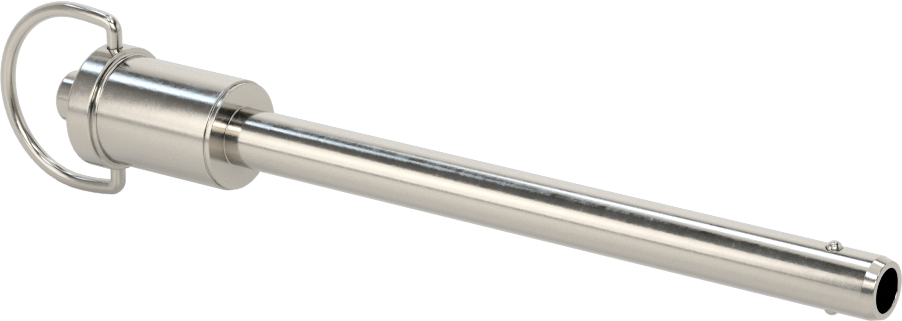 D-Halkalı Düğme Tutamaklı Kilitli Hızlı Açma Pimi, Topuz Tutamak, 17-4 PH Paslanmaz Çelik, 5/16" Çap, 3-1/2" Kullanılabilir Uzunluk