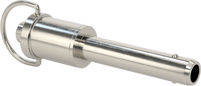 D-Halkalı Düğme Tutamaklı Kilitli Hızlı Açma Pimi, Topuz Tutamak, 17-4 PH Paslanmaz Çelik, 3/8" Çap, 1-1/2" Kullanılabilir Uzunluk