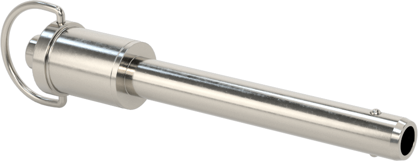D-Halkalı Düğme Tutamaklı Kilitli Hızlı Açma Pimi, Topuz Tutamak, 17-4 PH Paslanmaz Çelik, 3/8" Çap, 2-1/2" Kullanılabilir Uzunluk