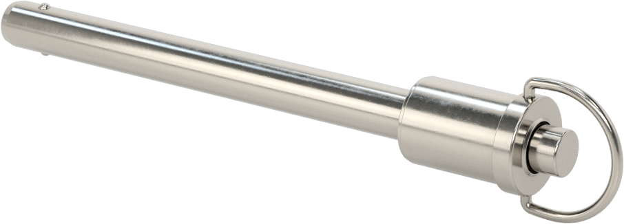 D-Halkalı Düğme Tutamaklı Kilitli Hızlı Açma Pimi, Topuz Tutamak, 17-4 PH Paslanmaz Çelik, 3/8" Çap, 3-1/2" Kullanılabilir Uzunluk
