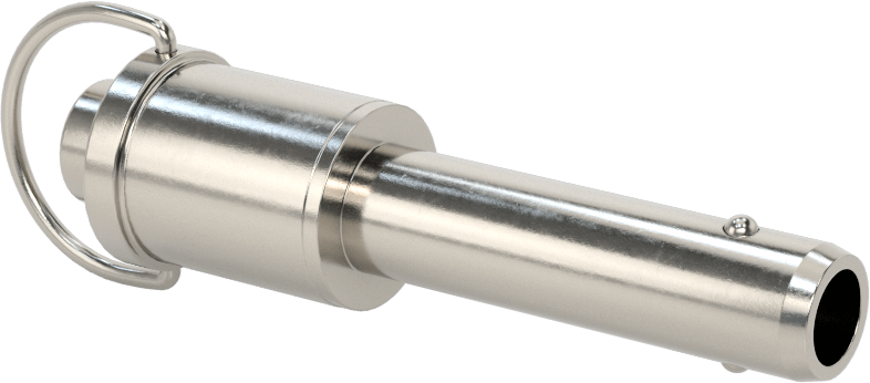 D-Halkalı Düğme Tutamaklı Kilitli Hızlı Açma Pimi, Topuz Tutamak, 17-4 PH Paslanmaz Çelik, 1/2" Çap, 1-1/2" Kullanılabilir Uzunluk