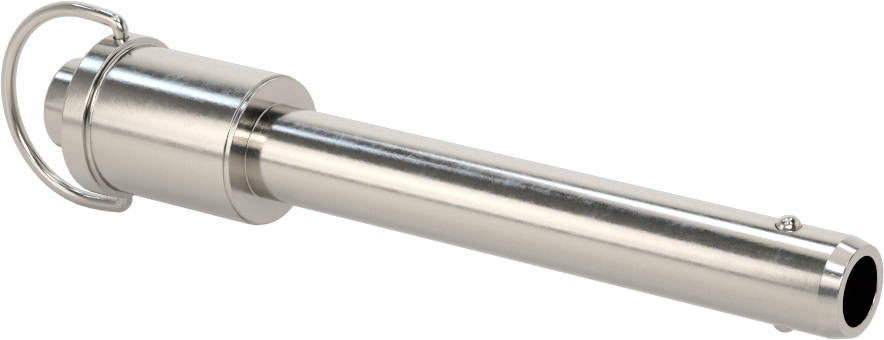 D-Halkalı Düğme Tutamaklı Kilitli Hızlı Açma Pimi, Topuz Tutamak, 17-4 PH Paslanmaz Çelik, 1/2" Çap, 3" Kullanılabilir Uzunluk