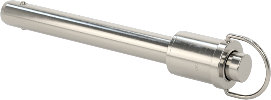 D-Halkalı Düğme Tutamaklı Kilitli Hızlı Açma Pimi, Topuz Tutamak, 17-4 PH Paslanmaz Çelik, 1/2" Çap, 3-1/2" Kullanılabilir Uzunluk