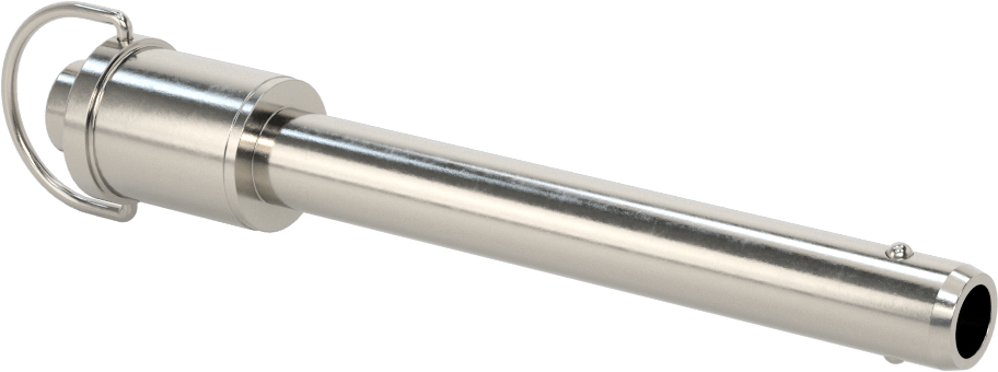 D-Halkalı Düğme Tutamaklı Kilitli Hızlı Açma Pimi, Topuz Tutamak, 17-4 PH Paslanmaz Çelik, 1/2" Çap, 3-1/2" Kullanılabilir Uzunluk