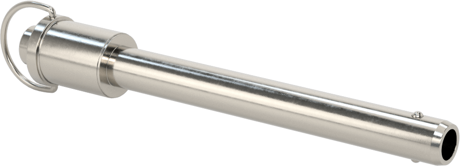 D-Halkalı Düğme Tutamaklı Kilitli Hızlı Açma Pimi, Topuz Tutamak, 17-4 PH Paslanmaz Çelik, 1/2" Çap, 4" Kullanılabilir Uzunluk