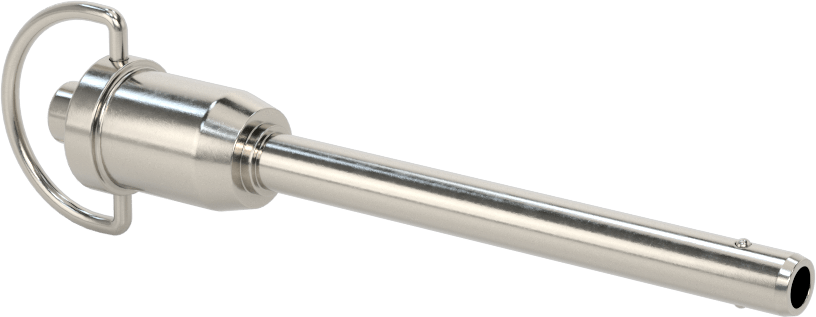 D-Halkalı Düğme Tutamaklı Kilitli Hızlı Açma Pimi, Yüksek Mukavemetli 17-4 PH Paslanmaz Çelik, 1/4" Çap, 2-1/4" Kullanılabilir Uzunluk