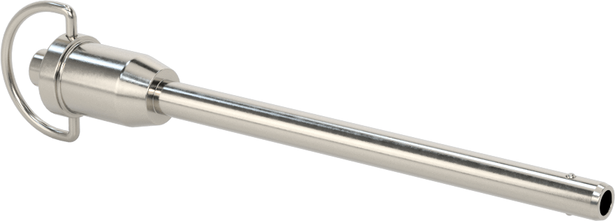 D-Halkalı Düğme Tutamaklı Kilitli Hızlı Açma Pimi, Yüksek Mukavemetli 17-4 PH Paslanmaz Çelik, 1/4" Çap, 3-1/4" Kullanılabilir Uzunluk