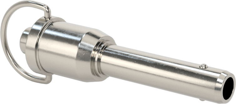 D-Halkalı Düğme Tutamaklı Kilitli Hızlı Açma Pimi, Yüksek Mukavemetli 17-4 PH Paslanmaz Çelik, 3/8" Çap, 1-1/4" Kullanılabilir Uzunluk