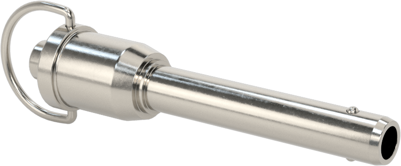 D-Halkalı Düğme Tutamaklı Kilitli Hızlı Açma Pimi, Yüksek Mukavemetli 17-4 PH Paslanmaz Çelik, 3/8" Çap, 1-3/4" Kullanılabilir Uzunluk