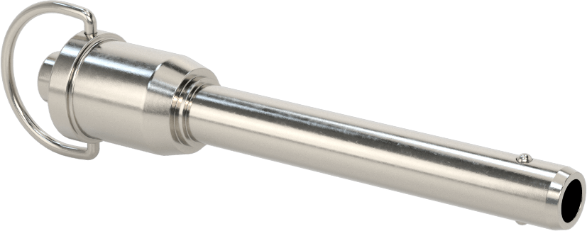 D-Halkalı Düğme Tutamaklı Kilitli Hızlı Açma Pimi, Yüksek Mukavemetli 17-4 PH Paslanmaz Çelik, 3/8" Çap, 2-1/4" Kullanılabilir Uzunluk
