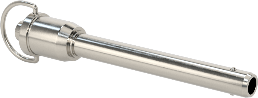 D-Halkalı Düğme Tutamaklı Kilitli Hızlı Açma Pimi, Yüksek Mukavemetli 17-4 PH Paslanmaz Çelik, 3/8" Çap, 2-3/4" Kullanılabilir Uzunluk