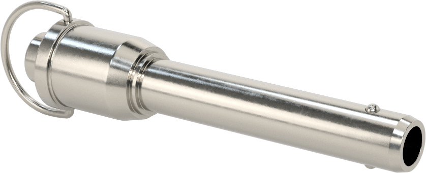 D-Halkalı Düğme Tutamaklı Kilitli Hızlı Açma Pimi, Yüksek Mukavemetli 17-4 PH Paslanmaz Çelik, 1/2" Çap, 2-1/4" Kullanılabilir Uzunluk