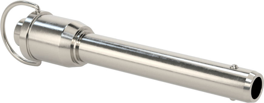 D-Halkalı Düğme Tutamaklı Kilitli Hızlı Açma Pimi, Yüksek Mukavemetli 17-4 PH Paslanmaz Çelik, 1/2" Çap, 2-3/4" Kullanılabilir Uzunluk