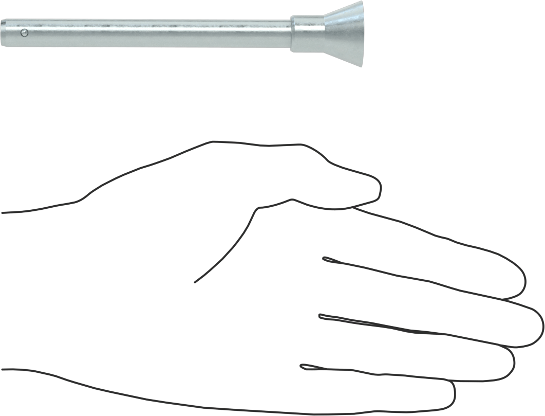 Gömme Düğmeli Kilitlenebilir Hızlı Açma Pimi, 17-4 PH Paslanmaz Çelik, 3/8" Çap, 3-1/2" Uzunluk