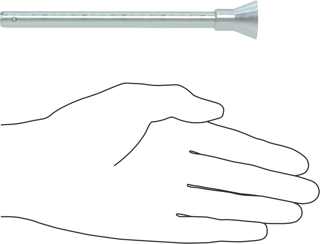 Gömme Düğmeli Kilitlenebilir Hızlı Açma Pimi, 17-4 PH Paslanmaz Çelik, 3/8" Çap, 4-1/2" Uzunluk