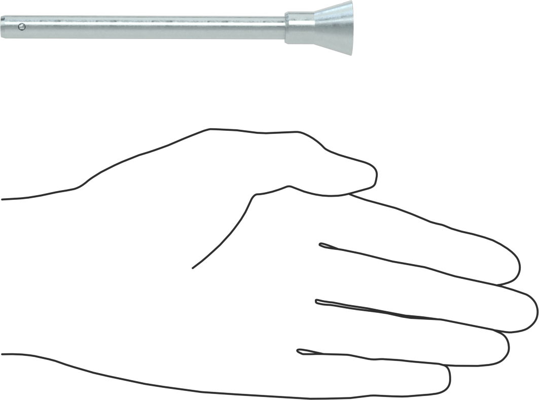 Gömme Düğmeli Kilitlenebilir Hızlı Açma Pimi, 17-4 PH Paslanmaz Çelik, 5/16" Çap, 3-1/2" Uzunluk