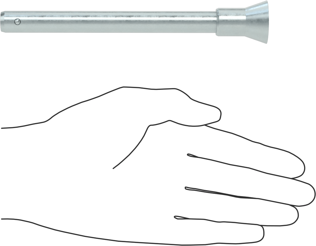 Gömme Düğmeli Kilitlenebilir Hızlı Açma Pimi, 17-4 PH Paslanmaz Çelik, 1/2" Çap, 4-1/2" Uzunluk