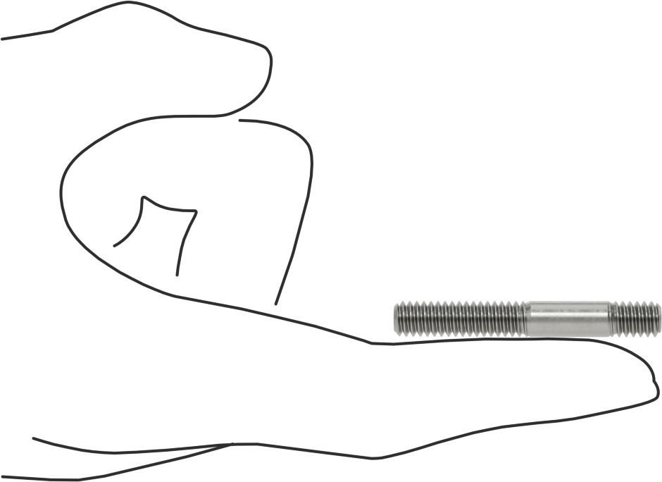 Her İki Ucu Dişli Titreşime Dayanıklı Montaj Saplaması, 18-8 Paslanmaz Çelik, 1/4"-20 Diş, 3/8“ x 7/8” Diş Uzunluğu, 1-1/2" Uzunluk
