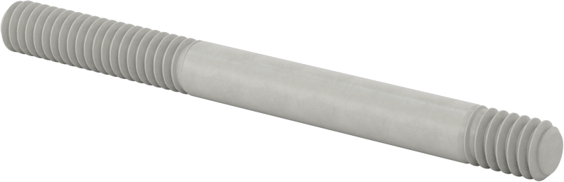 Her İki Ucu Dişli Titreşime Dayanıklı Montaj Saplaması, 18-8 Paslanmaz Çelik, 1/4"-20 Diş Boyutu, 3/8“ x 1” Diş Uzunluğu, 2-1/2" Uzunluk