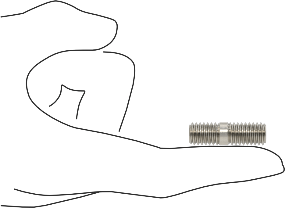Her İki Ucu Dişli Titreşime Dayanıklı Montaj Saplaması, 18-8 Paslanmaz Çelik, 3/8"-16 Diş, 1/2“ x 5/8” Diş Uzunluğu, 1-1/4" Uzunluk