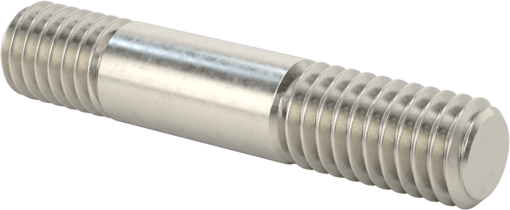Her İki Ucu Dişli Titreşime Dayanıklı Montaj Saplaması, 18-8 Paslanmaz Çelik, 3/8"-16 Diş Boyutu, 1/2“ x 3/4” Diş Uzunluğu, 2" Uzunluk